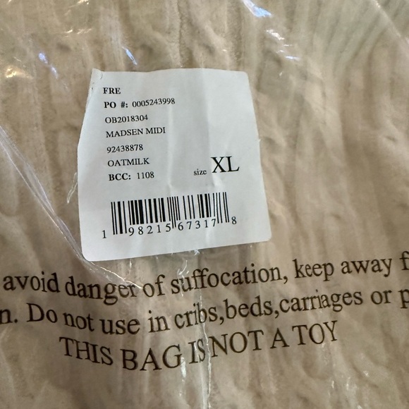 Free People Madsen Midi Cream Sweater Dress NWT M XL Oat milk - Picture 4 of 12